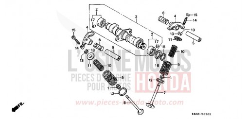 ARBRE A CAMES/SOUPAPE CB250R de 1994